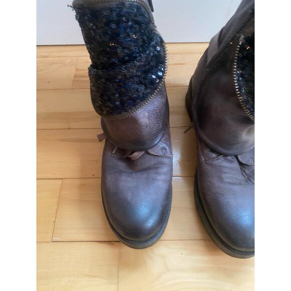 L’IDEA Brown Leather Boots with Sequins Size 39 - Picture 3 of 7